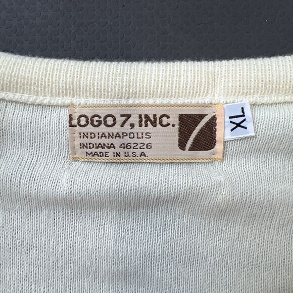 Vintage LOGO 7 Miami Dolphins Logo Ivory Acrylic Sweater Size XL NFL Football FS - Picture 6 of 9